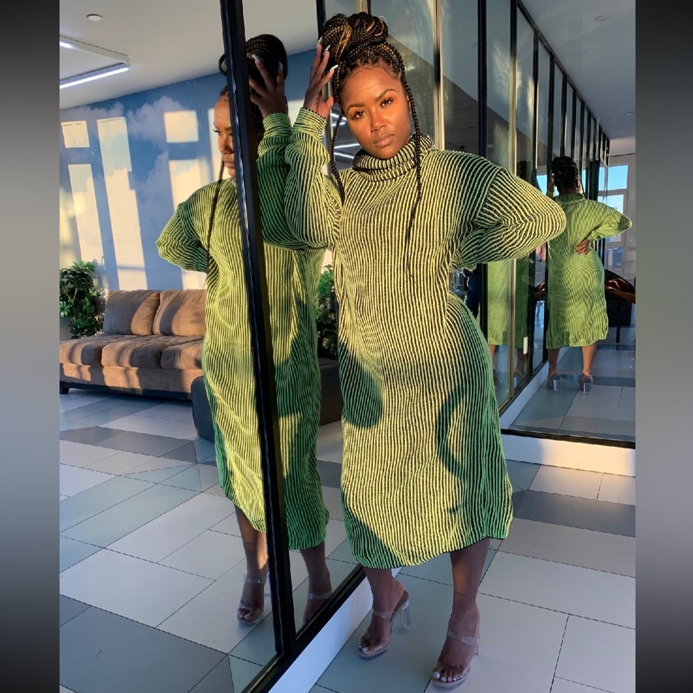 Enchantment Green Striped Dress